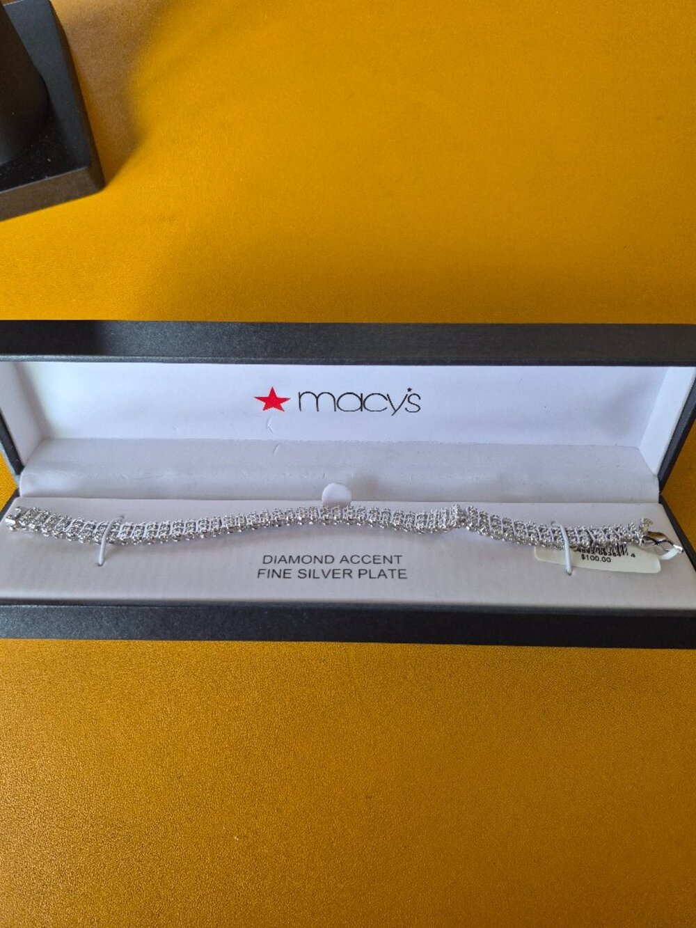 Diamond Accent Fine Silver Plate Bracelet *NEW